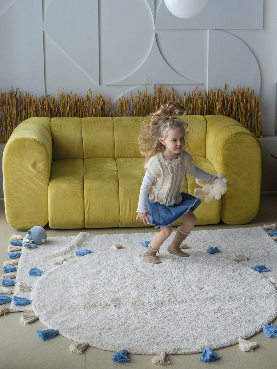 картинка Хлопковый ковер Lillaland COLORFUL WHITE BLUE 120*180