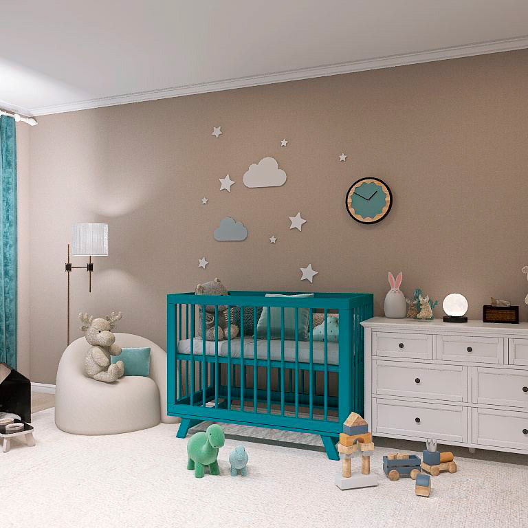 картинка Кроватка для новорожденного Lilla - модель Aria Ocean Blue