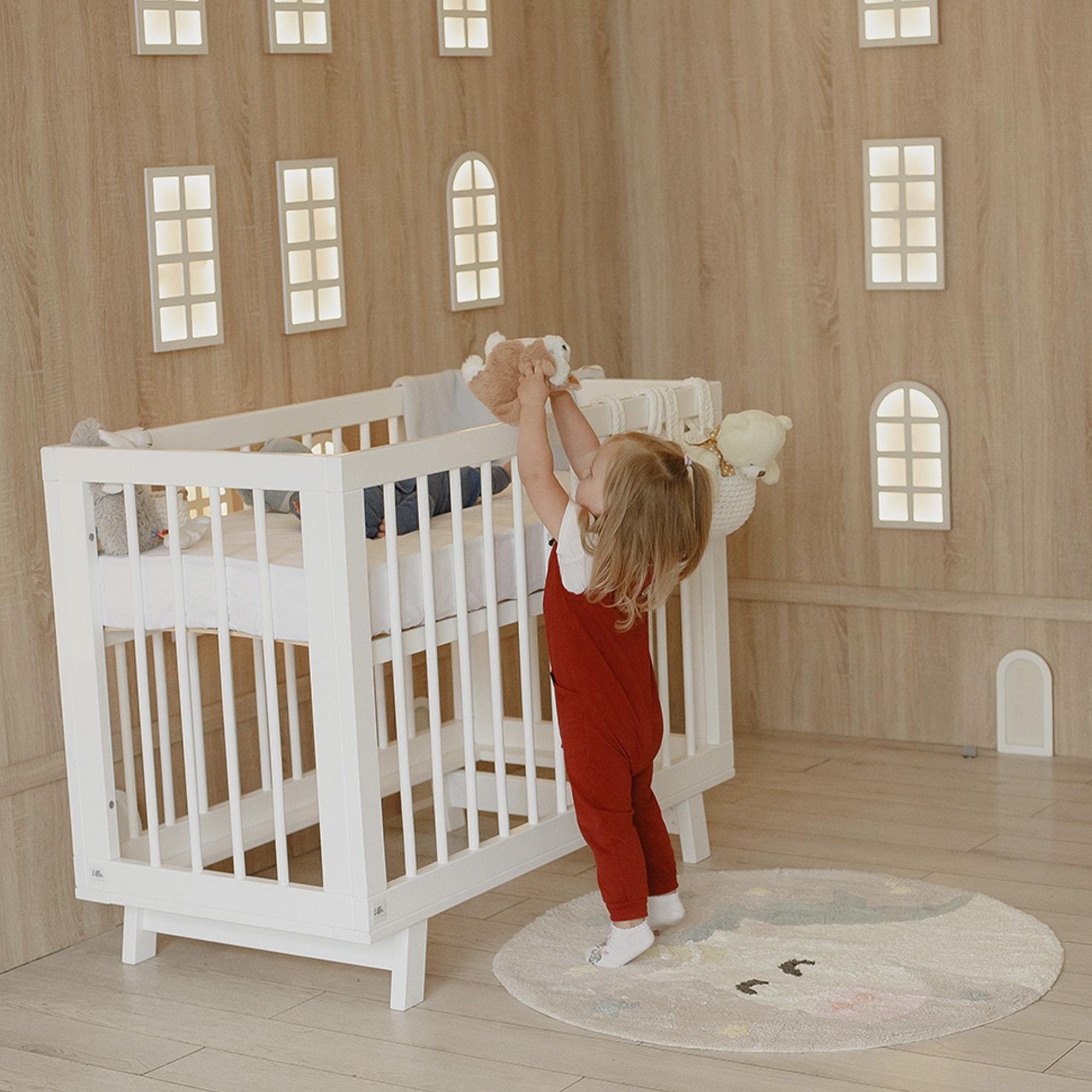 картинка Кроватка для новорожденного Lillaland - модель Lilla Aria (НИК23)белая