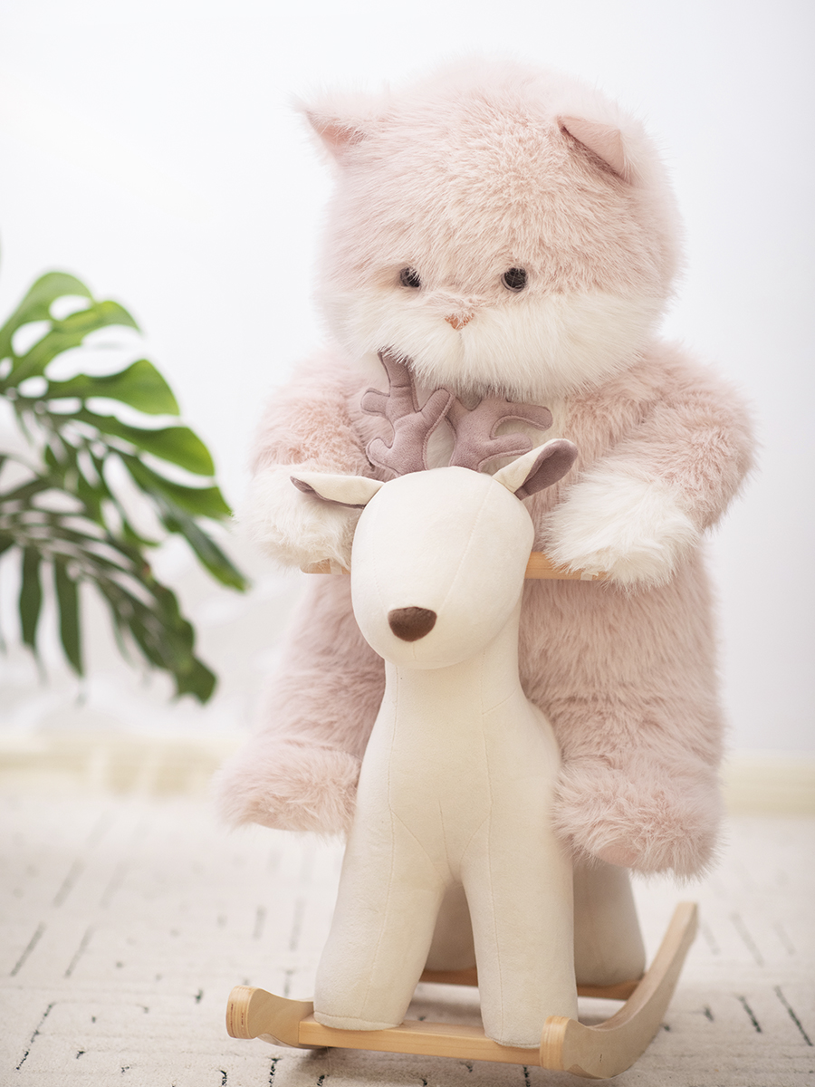 картинка Lina Котик Пушистый XL (±80 см) розовый цвет  