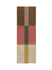 Шерстяной стираемый ковер дорожка Хром Коралловый 80x230