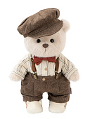 Lina Медведь молочный в Винтажном Костюме Жениха  M (±30 см)  