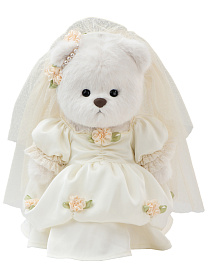 Lina Медведь белый в Винтажном платье невесты M (±30 см)  