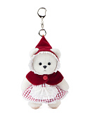 Lina Медведь белый в Костюме Красная шапочка брелок  XS (±15 см)  