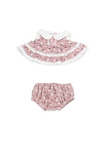 Комплект "Розовый цветочек" (платье и шортики)  S