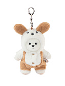 Lina Медведь белый в костюмчике Щенок брелок  XS (±15 см)  