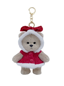 Lina Медведь молочный в Плаще с бантом брелок  XS (±15 см)  