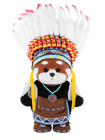 Lina Красная панда Вождь длинношёрстная M (±30 см) крас-кор цвет в одежде вождя