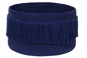 Корзина с бахромой Аляска синяя 25*45