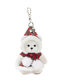 Lina Медведь белый в Плаще с бантом брелок  XS (±15 см)  