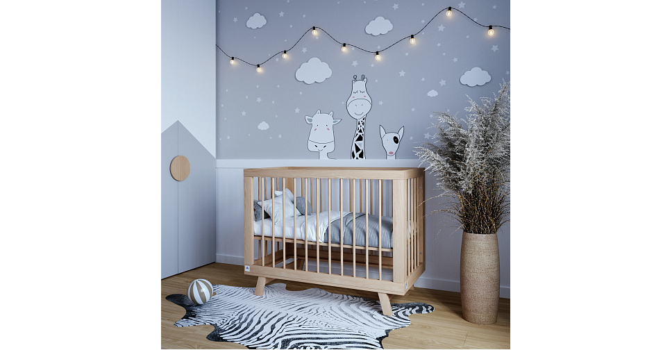Кроватка для новорожденного Lilla - модель Aria дерево с доставкой в ...