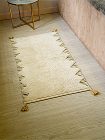 Хлопковый ковер Lillaland Кантри горчично-синий 70*120